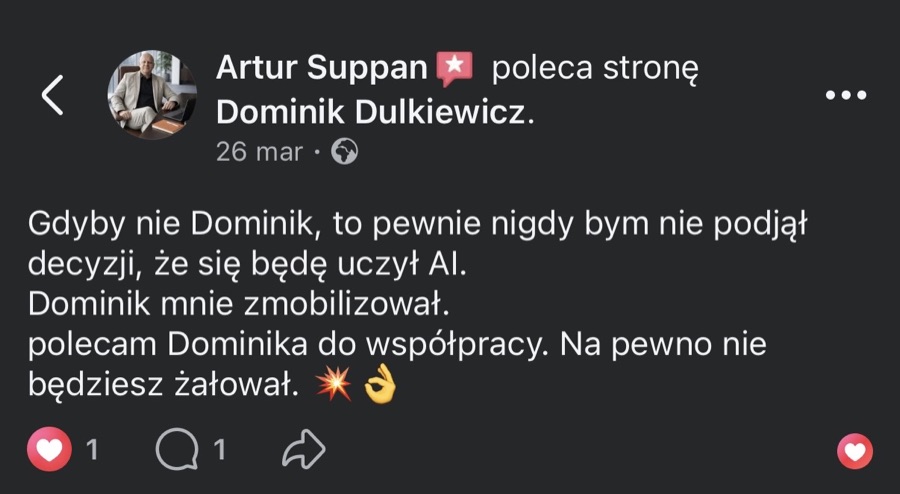 Opinia z Facebooka